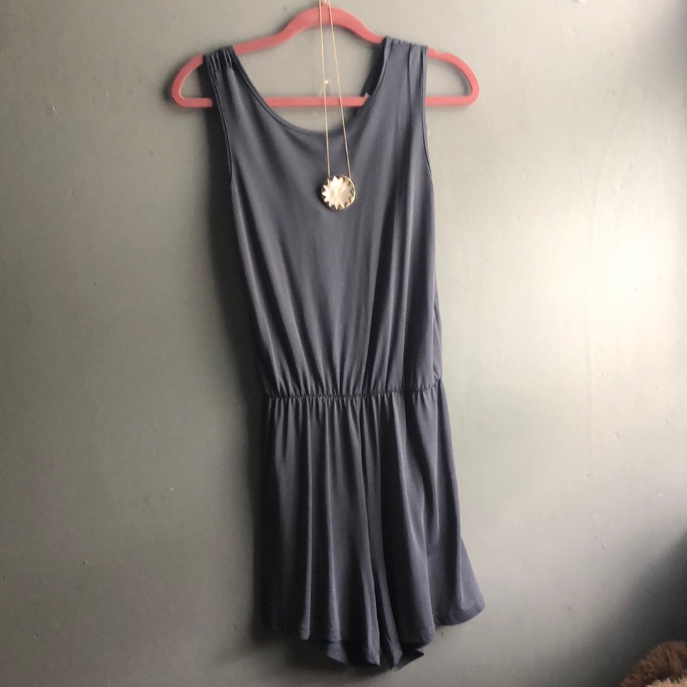 Cute blue romper with knotted back!